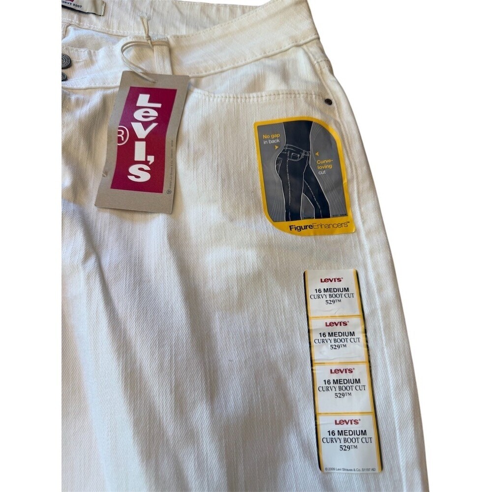 Levi's 529 Figure Enhancers Jeans Womens Size 16 Curvy Bootcut White - Picture 3 of 5